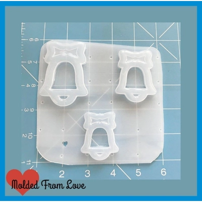 Christmas Bells Open Bezel Shaker Style Handmade Plastic Mold Christmas Bells Open Bezel Shaker Style Handmade Plastic Mold
