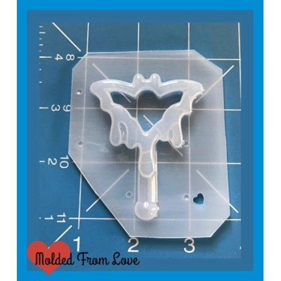 Drippy Bat Wand Open Bezel Shaker Style Handmade Plastic Mold