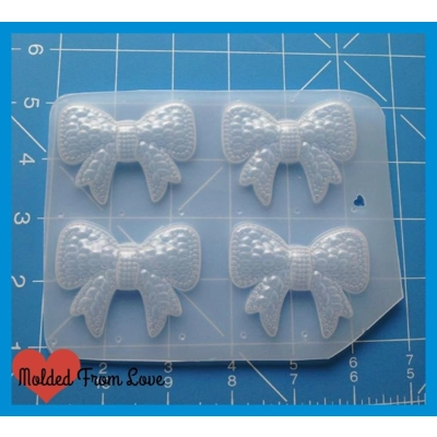 4 Tied Glam Blinged Out Bows Handmade Plastic Resin mold