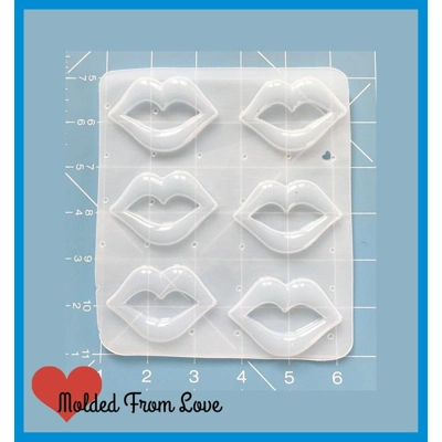 6 Sexy Open Lips Handmade Plastic Mold