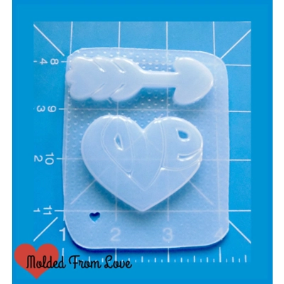 Retro Love Heart And Arrow Handmade Plastic Mold