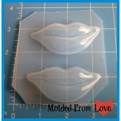 2 Smirking Lips Handmade Plastic Mold