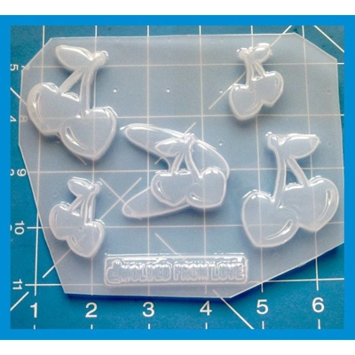 5 cavity Retro Cherries Handmade Plastic Resin mold 5 cavity Retro Cherries Handmade Plastic Resin mold