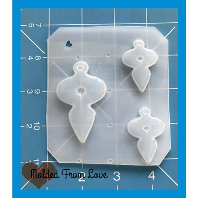 Retro Ornament and 2 small 1 Handmade Plastic Mold Retro Ornament and 2 small 1 Handmade Plastic Mold