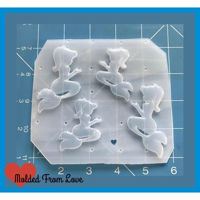 Retro Ponytail Mermaid Pin Up 2 Left And Right Handmade Plastic Mold Retro Ponytail Mermaid Pin Up 2 Left And Right Handmade Plastic Mold