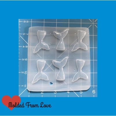 6 Small Mermaid Tails Handmade Plastic Mold