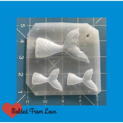 Mermaid tail and 2 small Handmade Plastic Mold