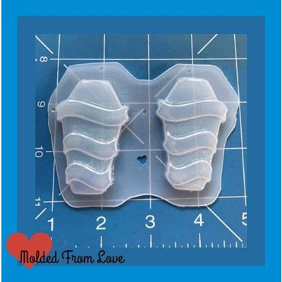 2 Coffins with Banners Handmade Plastic Mold 2 Coffins with Banners Handmade Plastic Mold