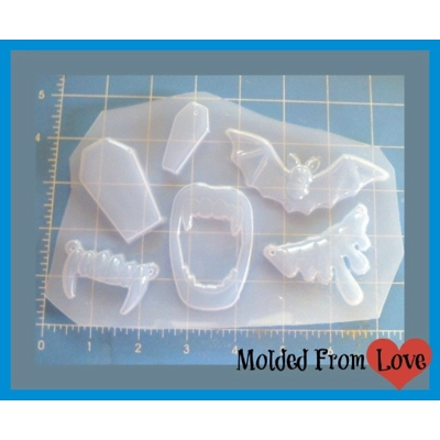 Coffins and Fangs and Bats Oh My Pallet handmade Plastic Mold Coffins and Fangs and Bats Oh My Pallet handmade Plastic Mold