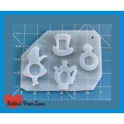 4 Wonderland Open Bezels Handmade Plastic Mold