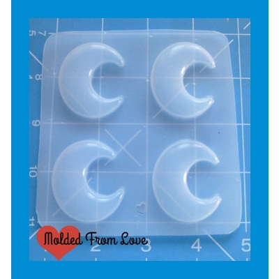 4 Puffy Kawaii Moons Handmade Plastic Mold
