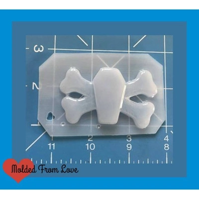 Coffin and Crossbones handmade plastic mold Coffin and Crossbones handmade plastic mold
