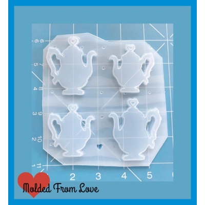 4 Wonderland Inspired Tea Pots Handmade Plastic Mold