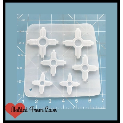 6 cavity Zia Symbols Flexible Plastic Handmade Resin Mold