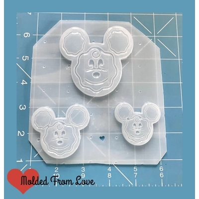 3 Sizes Gingerbread Mouse Head Boy Handmade Plastic mold 3 Sizes Gingerbread Mouse Head Boy Handmade Plastic mold