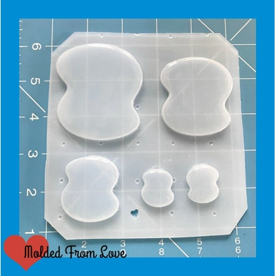 5 Lilly Pad Shape Brooch Backs Handmade Plastic Mold 5 Lilly Pad Shape Brooch Backs Handmade Plastic Mold