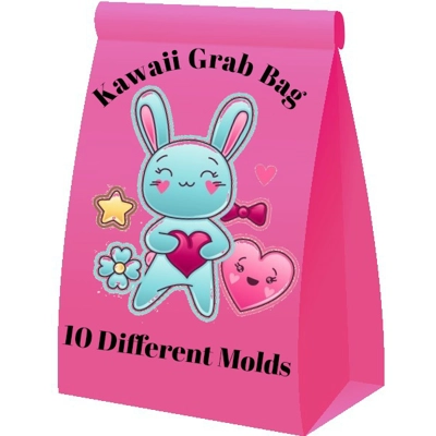 10 Mystery Kawaii Theme Style Molds Grab Bag I chose- No Duplicates!