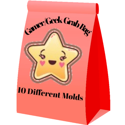 10 Mystery Gamer Geek Theme Style Molds Grab Bag I chose- No Duplicates! 10 Mystery Gamer Geek Theme Style Molds Grab Bag I chose- No Duplicates!