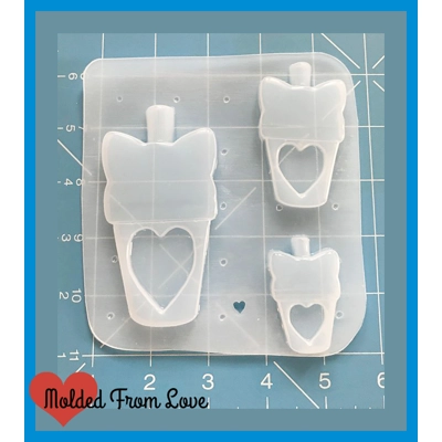 Kawaii Kitty Bubble Tea Shaker Chose Your Size! Handmade Plastic Mold Kawaii Kitty Bubble Tea Shaker Chose Your Size! Handmade Plastic Mold