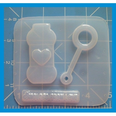 Kawaii Bubbles and Wand Handmade Plastic Mold