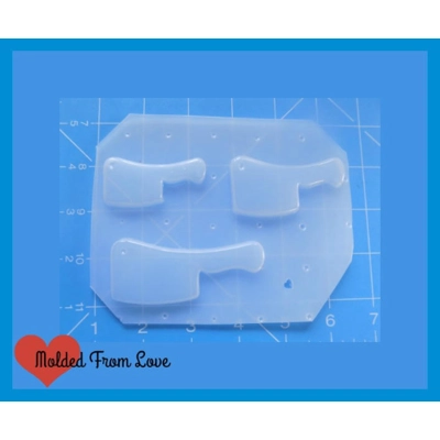 3 Flat Butcher Knife Blanks Handmade Plastic Mold