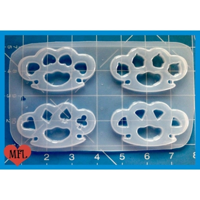 4 Different Shape Brass Knuckles Handmade Plastic Mold