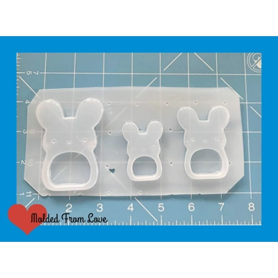 Kawaii Bunnies Open Bezel Shaker Style Handmade Plastic Mold Kawaii Bunnies Open Bezel Shaker Style Handmade Plastic Mold