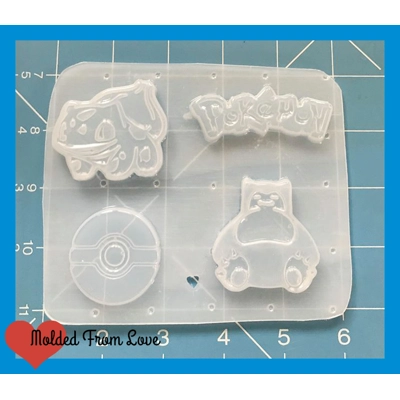 Pokemon Pallet of 4 Handmade Plastic Mold