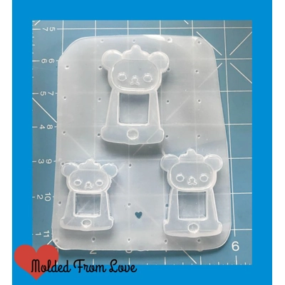 Kawaii Bear Gumball Machine Open Bezel Shaker Style Handmade Plastic Mold Kawaii Bear Gumball Machine Open Bezel Shaker Style Handmade Plastic Mold