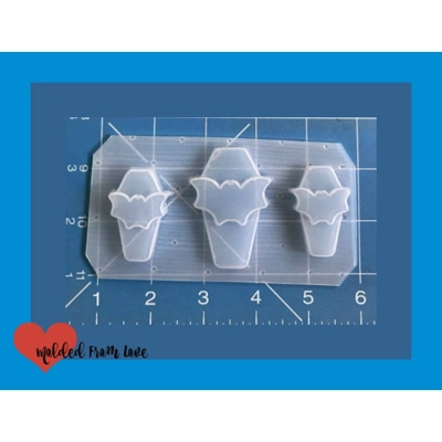 Martha Franco's Melty Bat Collection - 3 Kawaii Coffins with Chibi Bats handmade Plastic Mold Martha Franco's Melty Bat Collection - 3 Kawaii Coffins with Chibi Bats handmade Plastic Mold