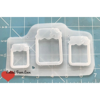 Kawaii Jam Jar With Bow Shaker Handmade Plastic Resin Mold Kawaii Jam Jar With Bow Shaker Handmade Plastic Resin Mold