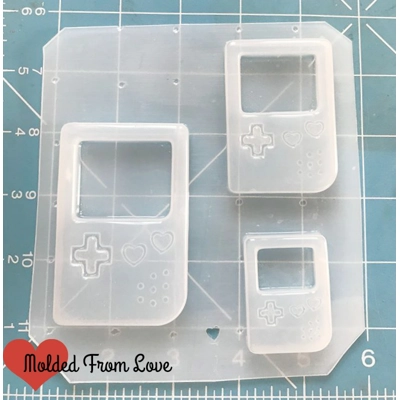 3 New Heart Button Gameboys handmade Plastic Mold 3 New Heart Button Gameboys handmade Plastic Mold