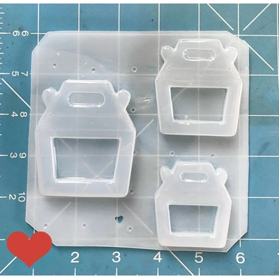 Kawaii Happy Meal Box Open Bezel Shaker Style Handmade Plastic Mold