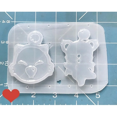 set of 2 moogle Characters handmade plastic mold