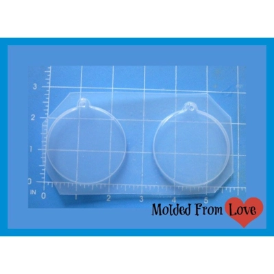 2 round Pendant Blanks Handmade Plastic Mold