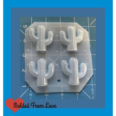 4 Chunky Cactus shapes Handmade Plastic Mold