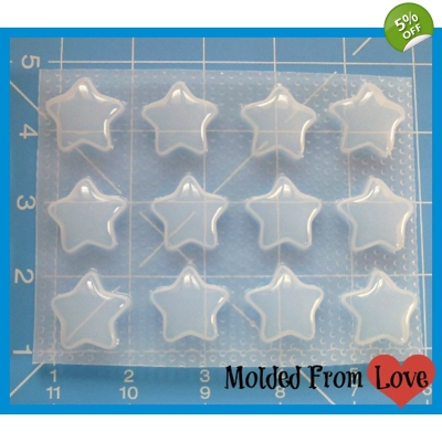 12 Kawaii Small Stars Handmade Plastic Resin Mold