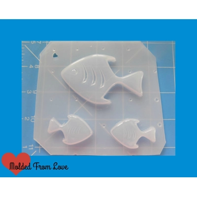 Retro Style Fish and 2 small Handmade Plastic Mold Retro Style Fish and 2 small Handmade Plastic Mold