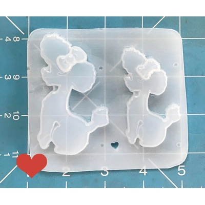 MFL Exclusive Lady Poodle and small Poodle Handmade Plastic mold MFL Exclusive Lady Poodle and small Poodle Handmade Plastic mold