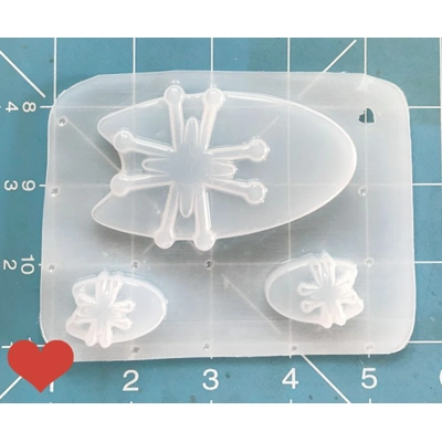 Retro Brooch Back with Atomic shooting star & 2 smaller Handmade Plastic Mold Retro Brooch Back with Atomic shooting star & 2 smaller Handmade Plastic Mold