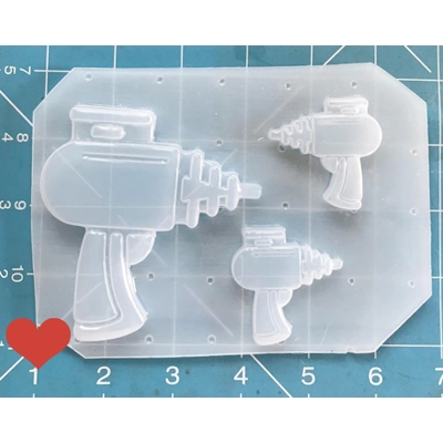 Atomic Ray Gun And 2 small Left and Right Handmade Plastic Mold Atomic Ray Gun And 2 small Left and Right Handmade Plastic Mold