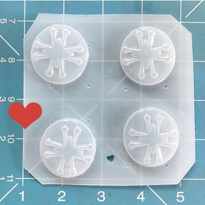 4 Round Atomic Shooting Stars Disks Handmade Plastic Mold 4 Round Atomic Shooting Stars Disks Handmade Plastic Mold