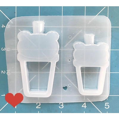 Kawaii Bear Head Bubble Tea Shaker Handmade Plastic mold Kawaii Bear Head Bubble Tea Shaker Handmade Plastic mold