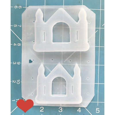 Bounce House or Castle Open Bezel shaker style Handmade Plastic Mold Bounce House or Castle Open Bezel shaker style Handmade Plastic Mold