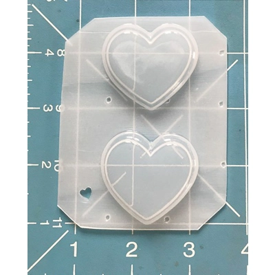 2 layered Hearts Handmade Plastic Mold