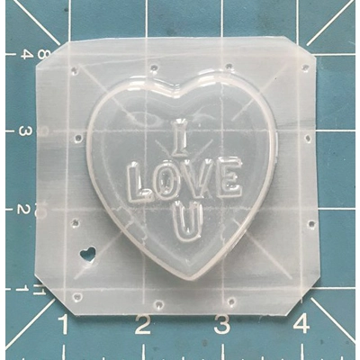Retro I Love U Valentine heart Handmade Plastic Mold Retro I Love U Valentine heart Handmade Plastic Mold