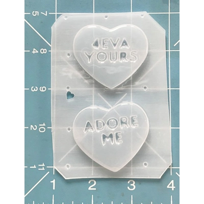 2 smaller conversation hearts Handmade Plastic Mold 2 smaller conversation hearts Handmade Plastic Mold