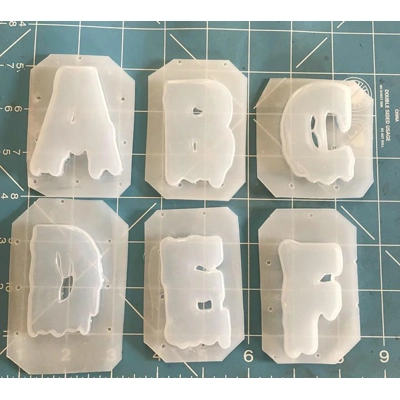 Drippy Horror Monogram Letters Handmade Plastic Mold Drippy Horror Monogram Letters Handmade Plastic Mold