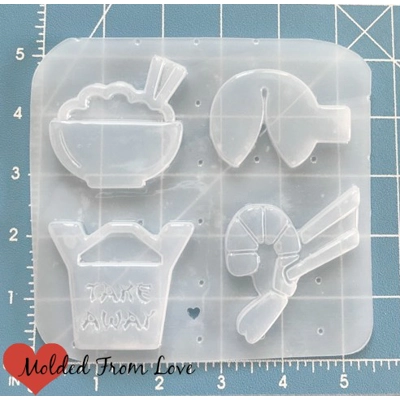 Kawaii Chinese Take Away Pallet of 4 Handmade Plastic Mold Kawaii Chinese Take Away Pallet of 4 Handmade Plastic Mold