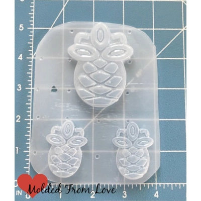 Art Deco Style Pineapple and 2 small handmade Plastic Mold Art Deco Style Pineapple and 2 small handmade Plastic Mold
